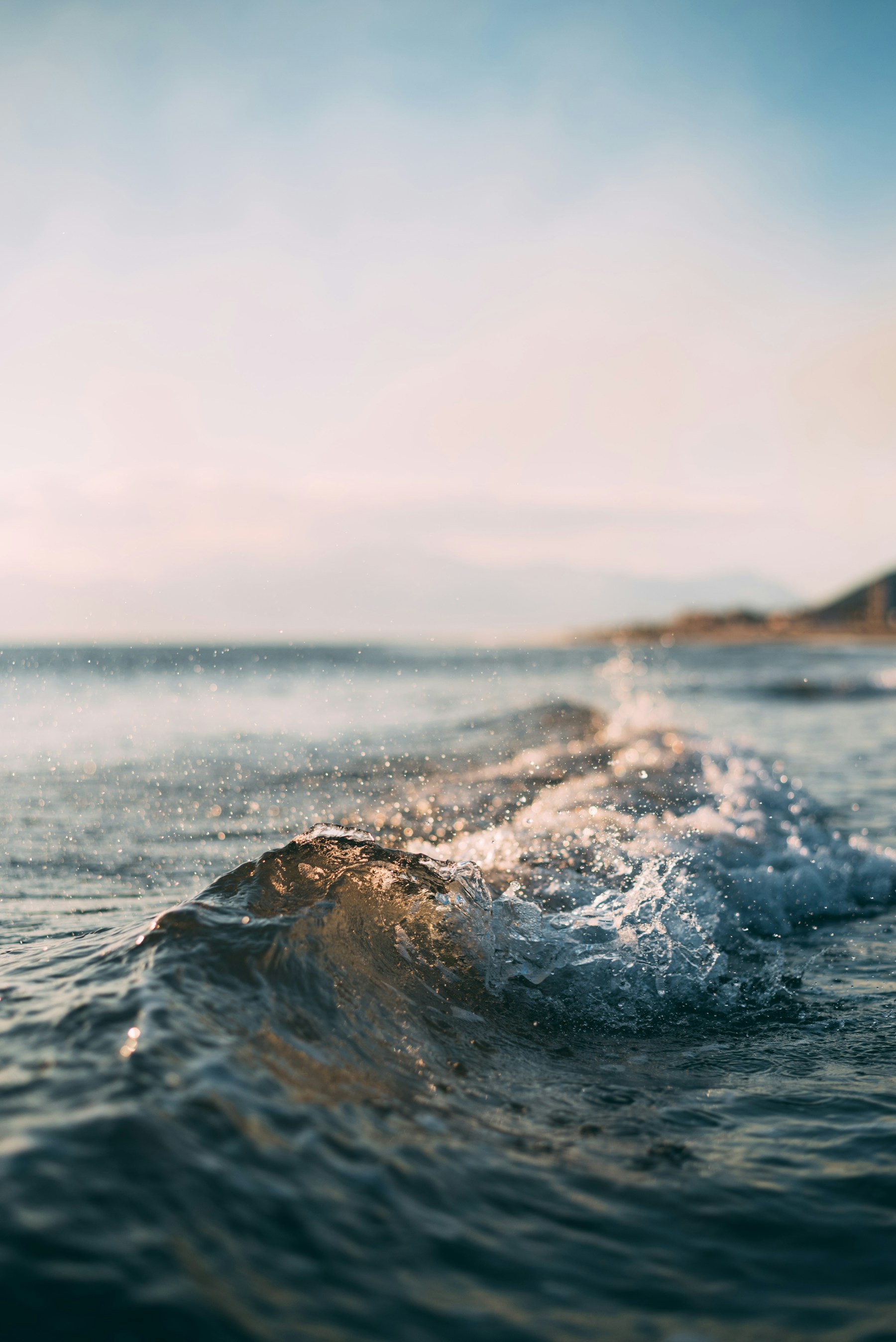 Atlantic water catching the light near the coast